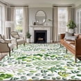 thumbnail image 1 of Green Leaves Area Rugs 5'x8', Washable Small Throw Rugs for Classroom Bedroom, Elegant Pastoral Summer Botanical Leaf Indoor Outdoor Rug Non-Slip Low Pile Carpet Runner Reversible Floor Mats, 1 of 8