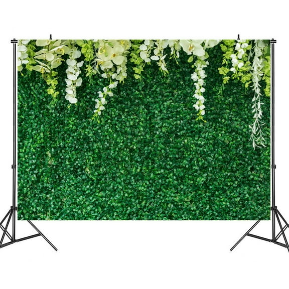 Green Leaves Backdrops Greenery Backdrop with Flowers Green Leaf White Flower Photo Backdrops Bridal Shower Backdrop for Wedding Backdrops Reception Ceremony Birthday Backdrop