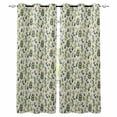 thumbnail image 1 of Green Leaves Blackout Curtains for Bedroom Living Room Darkening Curtains 84 Inch Length 2 Panels Set Pastoral Rustic Botanical Plant Beige Window Curtain Window Treatment Grommet Drapes 52"x84", 1 of 9
