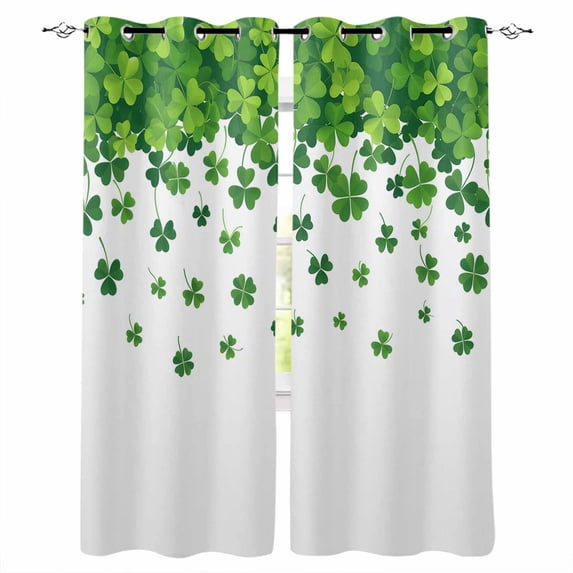 Green Leaves Blackout Curtains for Bedroom Living Room Darkening Curtains 96 Inches Long Watercolor Botanical Pastoral Elegant Window Curtain 2 Panels Set Window Treatment Grommet Drapes 52"x96"