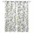 thumbnail image 1 of Green Leaves Blackout Curtains for Bedroom/Living Room, Thermal Insulated Kitchen Curtains, Summer Botanical Elegant Farmhouse Grommet Darkening Window Treatment Drapes 42"x63"x2, 1 of 8