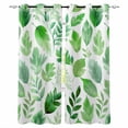 thumbnail image 1 of Green Leaves Blackout Curtains for Bedroom, Spring Plants Rustic Botanical Pastoral Thermal Insulated Kitchen Drapes with Grommets, Light Blocking Window Treatment, 2 Panels 52" x 54", 1 of 7