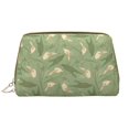thumbnail image 1 of Green Leaves Calla Lily Flowers Makeup Bag, Large Capacity Travel Cosmetic Bag for Women Girls- Travel Toiletry Bag Leather Portable Waterproof Makeup Case Organizer with Handle, 1 of 4