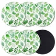 thumbnail image 1 of Green Leaves Coasters Set of 6, Absorbent Coasters for Drinks, Spring Plants Rustic Botanical Pastoral Coaster for Desk Coffee Table Protection, Home Decor House Warming Gifts 4", 1 of 8