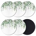 thumbnail image 1 of Green Leaves Coasters Set of 6, Absorbent Coasters for Drinks, Summer Botanical Coaster for Desk Coffee Table Protection, Home Decor House Warming Gifts 4", 1 of 8