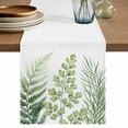thumbnail image 1 of Green Leaves Cotton Linen Table Runner for Dining Kitchen, Summer Botanical Watercolor Leaf Farmhouse Wedding Outdoor Party Tablerunners, Dresser Scarf Coffee Tablecloth Runners 13x120 Inches, 1 of 9