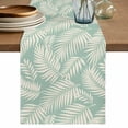 thumbnail image 1 of Green Leaves Cotton Linen Table Runner for Dining Kitchen, Summer Tropical Plants Botanical Silhouettes Wedding Outdoor Party Tablerunners, Dresser Scarf Coffee Tablecloth Runners 13x72 Inches, 1 of 9