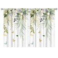 thumbnail image 1 of Green Leaves Curtains-blackout Curtains Bedroom Decor Living Room Darkening Grommet Window Drapes 2 Panels Set 41"x63", 1 of 2