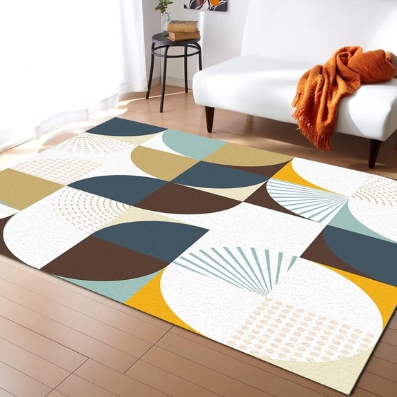 Green Leaves Decorate Carpet, Area Rug, Modern Tree Creative Decorative Farmhouse Rug, Home Decor Carpet Easy To Clean Breathable Non-Slip Comfortable For Bedroom Living Room Terrace