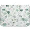 thumbnail image 1 of Green Leaves Dish Drying Mat 18x24 for Kitchen Counter Watercolor Herbs Women Pioneer Kitchen Drying Mats Dishes Pad Absorbent Fast Dry Dish Draining Mats Large Kitchen Accessories, 1 of 7