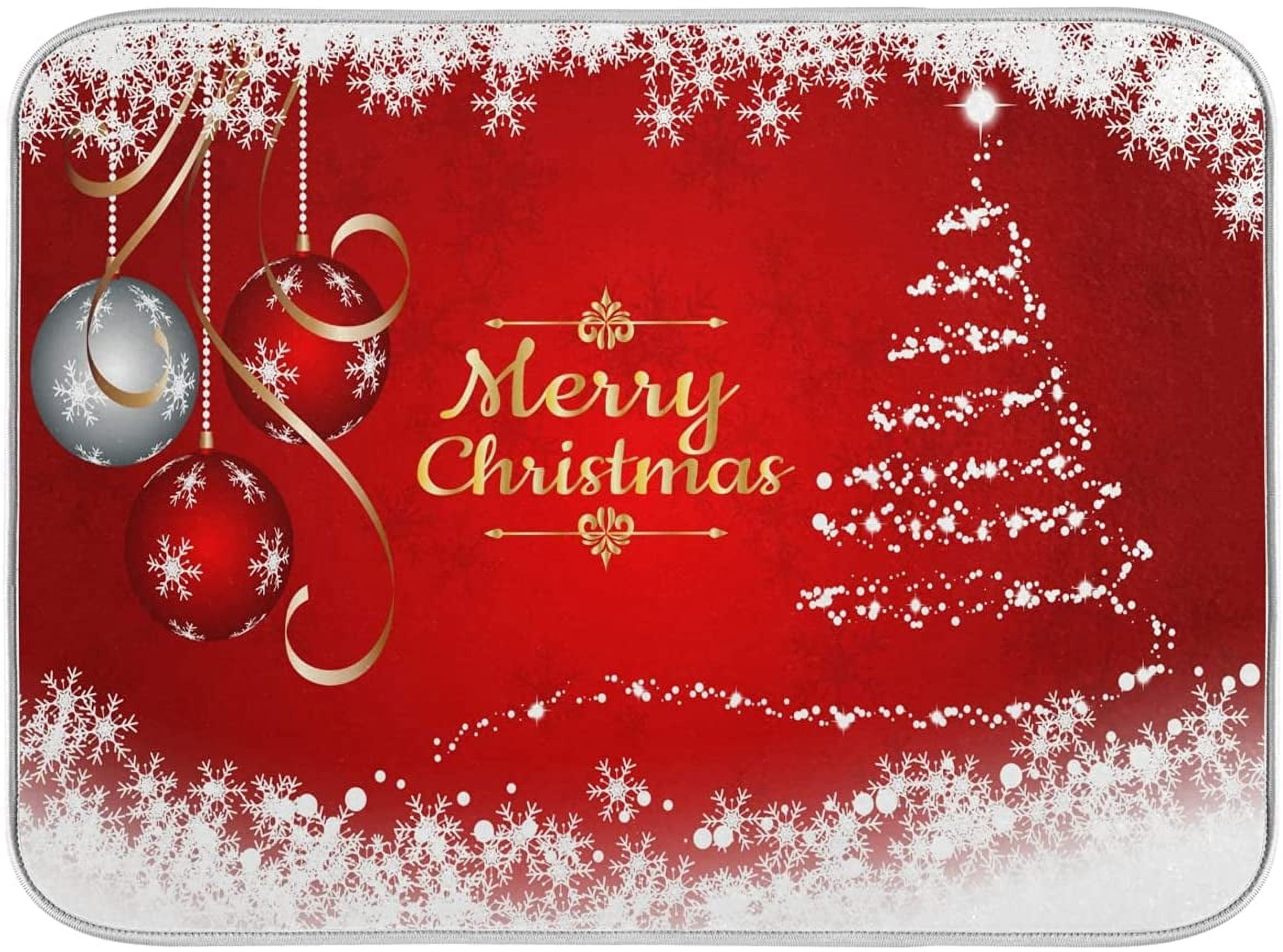 Green Leaves Dish Drying Mat 18x24 for Kitchen Counter Watercolor Herbs Women Pioneer Kitchen