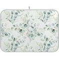 thumbnail image 1 of Green Leaves Dish Drying Mat for Kitchen Counter Herb Plant White Drying Mats Super Absorbent Reversible Microfiber Kitchen Countertop Protector Dishes Pad Medium 16x18 inch, 1 of 7