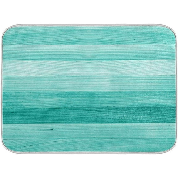 Green Leaves Dish Drying Mat for Kitchen Counter Herb Plant White Drying Mats Super Absorbent Reversible Microfiber Kitchen Countertop Protector Dishes Pad Medium 16x18 inch