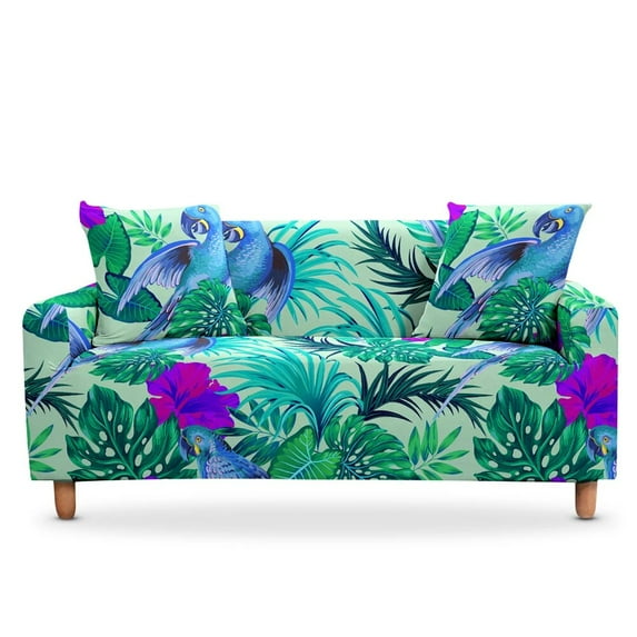 Green Leaves Elastic Sofa Cover Couch Cover Stretch Slipcover Sectional Sofa Cover Slipcover Sofa Covers Furniture Protector