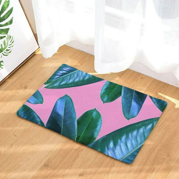 Green Leaves Entrance Doormat Household Tableware Anti-slip Kitchen Mat Absorbent Bathroom Rug Modern Floor Mat Home Decor