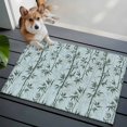 thumbnail image 1 of Green Leaves Front Door Rugs 2x3 ft Hand-Painted Modern Spring Leaf Plant Teal Green Botanical Blue Small Rug for Entryway Non Slip Washable Bathroom Door Mat Absorbent Floor Mat for Indoor Entrance, 1 of 9
