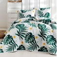 thumbnail image 1 of Green Leaves Full/Queen Size Bedspread/Coverlet Set – 3 Piece Quilt Set with Pillowcases, All-Season Lightweight, Digitally Printed Design, 65% Cotton, Made in Turkey – Soft, Durable,, 1 of 3
