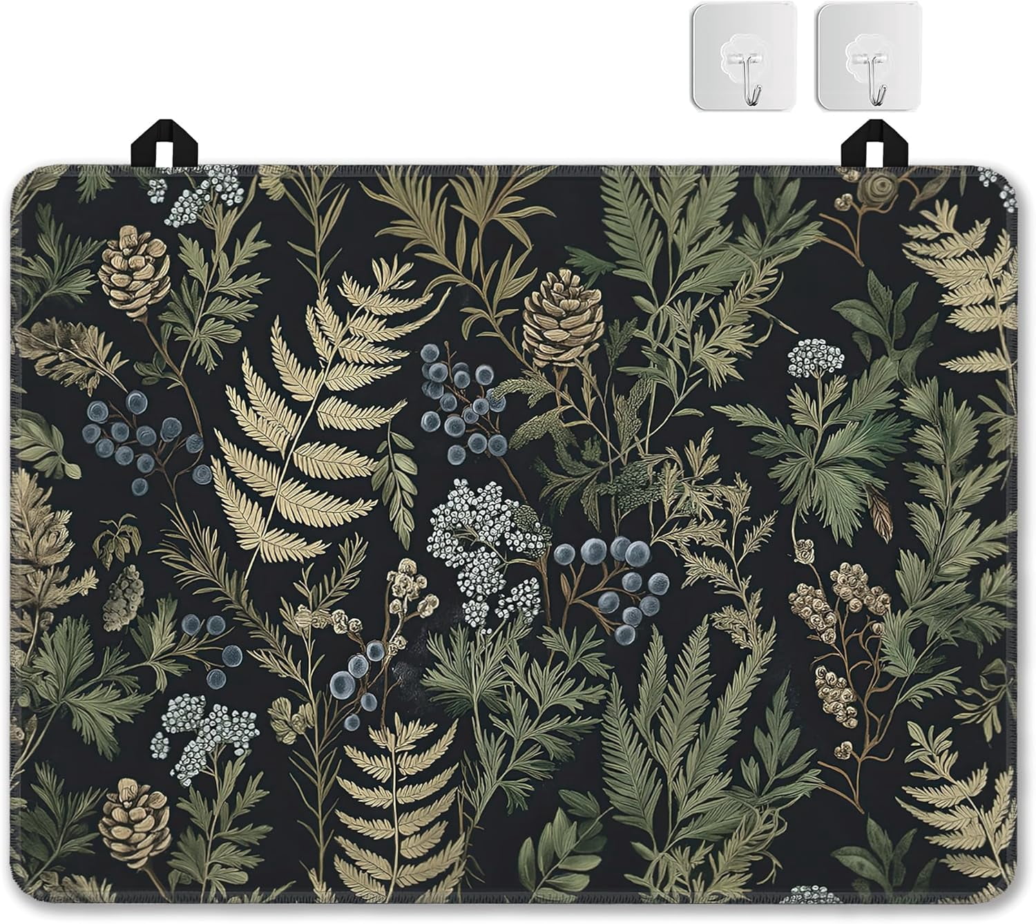Green Leaves Glass Top Stove Cover Protector,Summer Forest Berry Heat Resistant Stove Top Cover, Large Size Range Covers for Electric Stove Countertop Mat, 28 x 20 Inch
