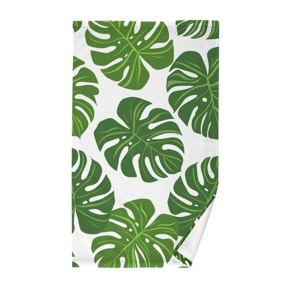 Green Leaves Hand Towel Bath Towels Face Towels Cotton Absorbent for Home Hotel Spa Swimming Yoga Sports
