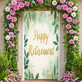 thumbnail image 1 of Green Leaves Happy Retirement Banner Botanical Design Nature Theme Backdrop for Retirement Celebration Indoor Party Event Decoration, 1 of 8