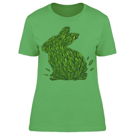 Green Leaves Hare Silhouette T-Shirt Women -Image by Shutterstock, Female XX-Large