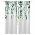 thumbnail image 1 of Green Leaves Kitchen Curtains Modern Simple Country Spring Pastoral Vines Cafe Short Curtains for Bathroom Blackout Window Curtain Small Window Treatment Drapes for Bedroom Living Room 27.5"x39"x2, 1 of 9
