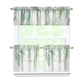 thumbnail image 1 of Green Leaves Kitchen Curtains and Valances Set-3 Piece Kitchen Curtains Sets with Valance for Windows Rod Pocket Machine Washable Kitchen Decor(54"x18"+2x27.5"x24"), 1 of 4
