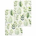 thumbnail image 1 of Green Leaves Kitchen Dish Towels for Drying Dishes Set of 2, Summer Botanical Farmhouse Leaf Watercolor Waffle Weave Microfiber Hand Tea Bathroom Towels Quick Dry & Absorbent Towel 15.7x23.6, 1 of 7