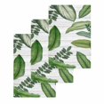 thumbnail image 1 of Green Leaves Kitchen Dish Towels for Drying Dishes Set of 3, Tropical Summer Botanical Watercolor Elegant Wooden Waffle Weave Microfiber Hand Tea Bathroom Towels Quick Dry & Absorbent Towel 15.7x23.6, 1 of 7