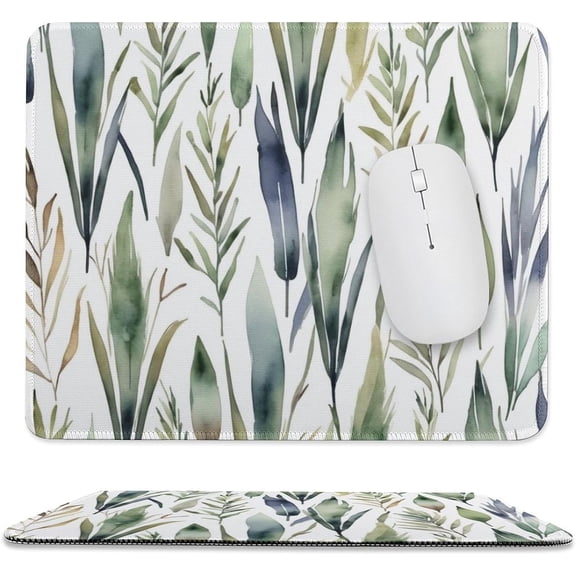Green Leaves Mouse Pad, Personalized Premium-Textured Custom Mouse Mat Design, Washable Mousepad, Non-Slip Rubber Base Computer Mouse Pads for Wireless Mouse 10"x12"