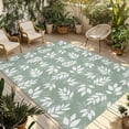 thumbnail image 1 of Green Leaves Outdoor Rug 6x9 Ft - Reversible Patio Rug Outdoor Camping Rugs, Pastoral Natural Leaf Plants Farmhouse Washable Indoor Outdoor Area Rugs, Non-Slip Outdoor Carpet Runner for Deck/Porch, 1 of 8