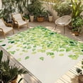 thumbnail image 1 of Green Leaves Outdoor Rug for Patio/Deck/Porch, Non-Slip Large Area Rug 5 x 7 Ft, Gradient Spring Plants Rustic Botanical Indoor Outdoor Rugs Washable Area Rugs, Reversible Camping Rug Carpet Runner, 1 of 8