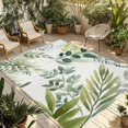 thumbnail image 1 of Green Leaves Outdoor Rug for Patio/Deck/Porch, Non-Slip Large Area Rug 6 x 9 Ft, Summer Botanical Farmhouse Watercolor Leaf Indoor Outdoor Rugs Washable Area Rugs, Camping Rug Carpet Runner, 1 of 8