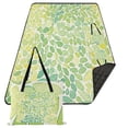 thumbnail image 1 of Green Leaves Pattern Design 60x80in Waterproof Picnic Mat, Foldable Backpack, Dual-Sided Camping Blanket, 1 of 10