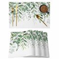 thumbnail image 1 of Green Leaves Placemats Set of 6, Summer Botanical Placemats for Dining Table, Place Mats for Kitchen Tabletop, Waterproof Wipeable Dining Table Mats Set, 1 of 9