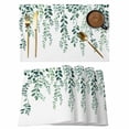 thumbnail image 1 of Green Leaves Placemats Set of 8 Modern Simple Country Spring Pastoral Vines Place Mats Indoor Wipeable Table Mats Washable Cloth Dining Table Placemats for Kitchen Holiday Party Home Decor 13x19 Inch, 1 of 9