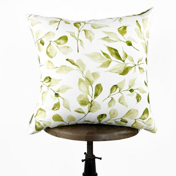 Green Leaves Repeat Pattern | Spring Décor | Easter Decorative Pillows | Farmhouse Décor | Hand-Made Throw Pillows | UniikPillows