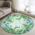 thumbnail image 1 of Green Leaves Round Area Rug 3Ft Washable Small Circle Rugs for Kitchen Entryway, Summer Botanical Watercolor Tropical Leaf Non-Slip Carpet Floor Mats Indoor Outdoor Carpet Runner Aesthetic Home Decor, 1 of 8