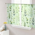 thumbnail image 1 of Green Leaves Sheer Curtains 54 Inches Length 2 Panels Set, Window Sheer Curtains for Living Room/Bedroom, Summer Botanical Farmhouse Leaf Light Filtering Rod Pocket Curtain 52''x54''x2, 1 of 8