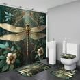 thumbnail image 1 of Green Leaves Shower Curtain Sets with Non-Slip Rug, Toilet Lid Cover and Bath Mat, Plant Leaves Shower Curtain Sets with 12 Hooks, Shower Curtain for Bathroom Set Decor, 1 of 6