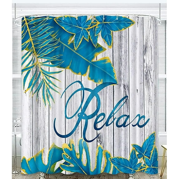 Green Leaves Shower Curtain Sets Spring Rural Plant Flower Bathroom Curtains Non-Slip Toilet Lid Cover Rug Baths Mats Home Decor