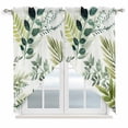 thumbnail image 1 of Green Leaves Swag Curtains for Kitchen/Bedroom/Living Room, Summer Botanical Farmhouse Watercolor Leaf Scalloped Curtains 63 Inch Long, Window Swag Topper Curtains Valances 2 Panels Set 36"x63", 1 of 8