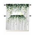 thumbnail image 1 of Green Leaves Swag Curtains for Living Room/Bedroom Windows, Watercolor Country Spring Botanical Leaf Kitchen Curtains and Valances Set 36 Inch Length, Light Filtering Swags Valance Curtain Panels, 1 of 5