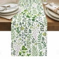thumbnail image 1 of Green Leaves Table Runner - 36 Inch Long, Kitchen Dining Table Runner Dresser Scarves, Elegant Pastoral Summer Botanical Leaf Farmhouse Decor for Coffee Tables Wedding Party Banquet, 1 of 8