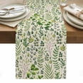 thumbnail image 1 of Green Leaves Table Runner - 48 Inch Long, Kitchen Dining Table Runner Dresser Scarves, Elegant Pastoral Summer Botanical Rustic Farmhouse Decor for Coffee Tables Wedding Party Banquet, 1 of 8