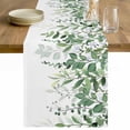 thumbnail image 1 of Green Leaves Table Runner - 60 Inch Long Summer Botanical Cotton and Linen Blended Dress Scarves Farmhouse Table Runner for Kitchen Dining, Coffee Table, 13" x 60", 1 of 8