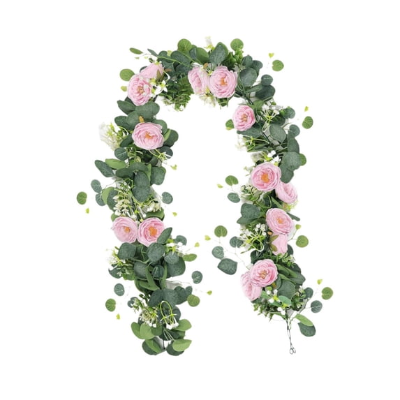 Green Leaves Vines Faux Floral Garland Silk Texture Long Length Ornament for Arch Stairway Table Display