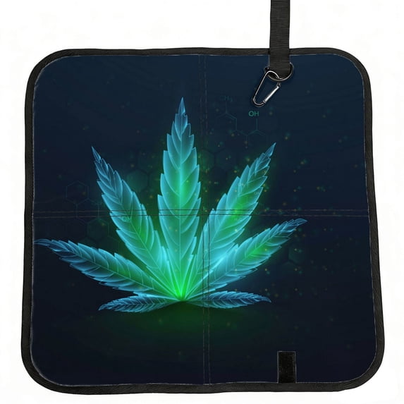 Green Leaves With Formula Foldable Seat Cushion for Bleachers, Stadium Seats, Camping & Outdoor Events, Portable Lightweight Pad with Carabiner