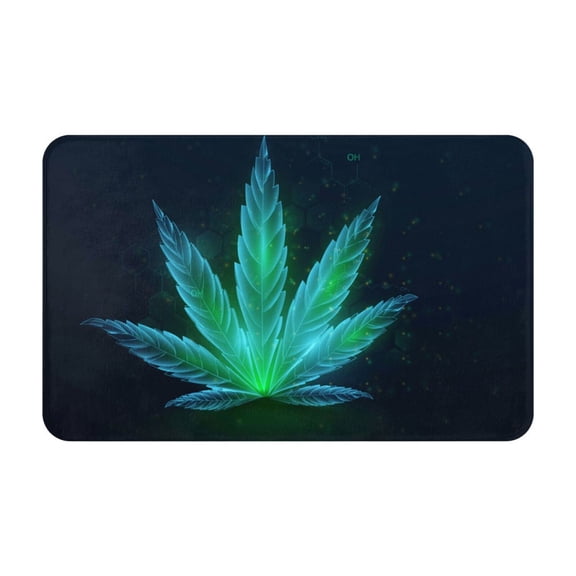 Green Leaves With Formula Front Door Mat Doormat Non Slip Bath Mats 20x31.5 Inch Bathroom Rug Entryway Carpet
