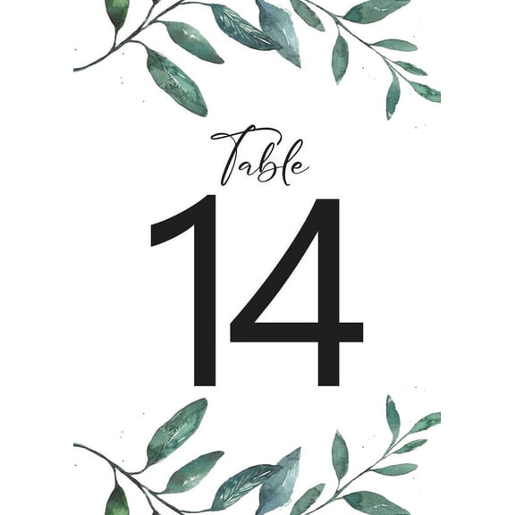 Green Leaves41 Pieces Wedding Table Numbers Cardss 1-40 Double Sided 4x6 inch Table Numbers for Wedding Reception/Party/Event
